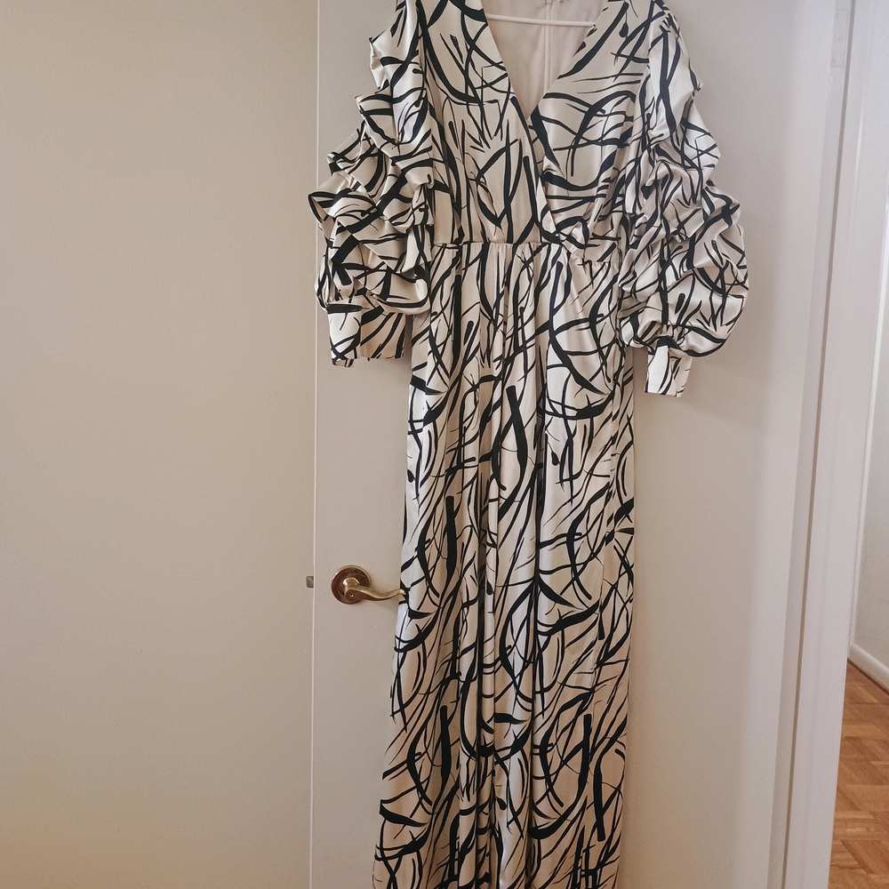 Elegant Black and White Women's Dress